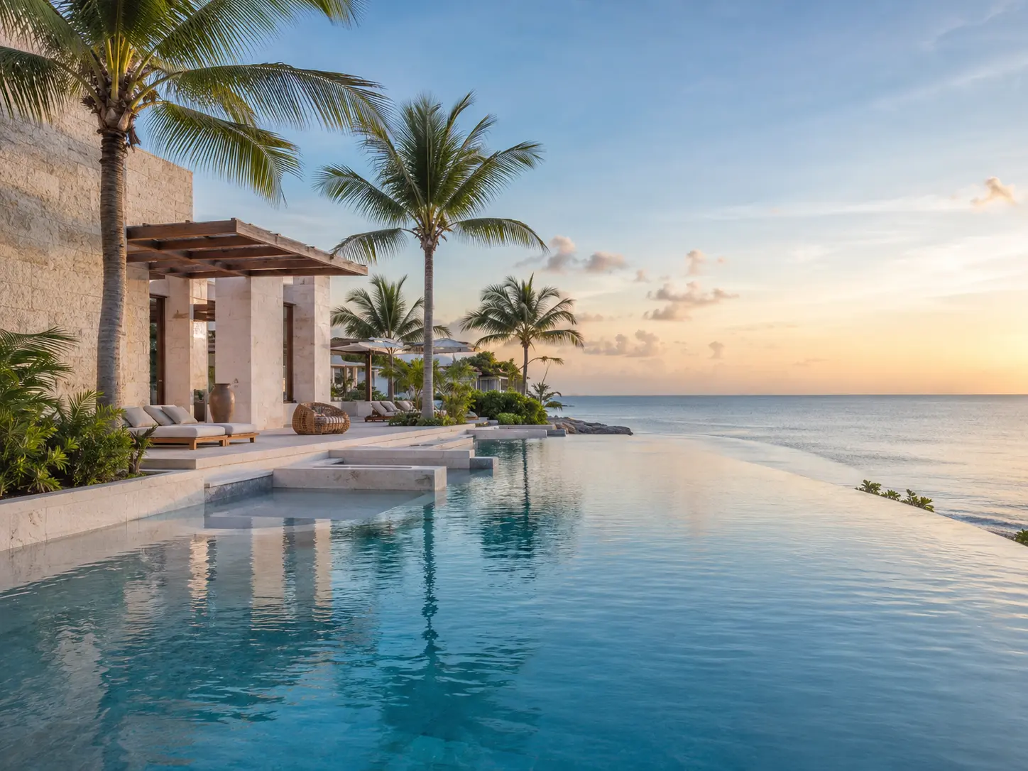 Oceanfront resort and infinity pool
